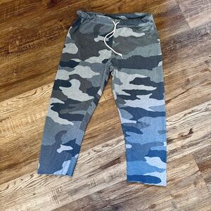 Aeri Blue & Gray Camouflage Drawstring Sweat Pants  Size Small
